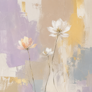 arte de pared floral en tonos pastel | descarga digital floral abstracta